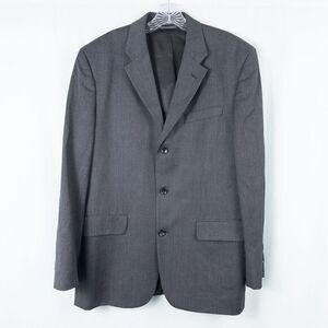 Banana Republic‎ 100% Wool Three Button Blazer Jacket Mens 42R Charcoal Gray